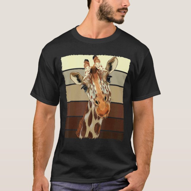 Vintage Niedliche Giraffe T-Shirt (Vorderseite)