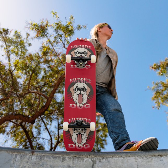 Vintage niedliche Hunde Skateboard (Außenbereich 1)