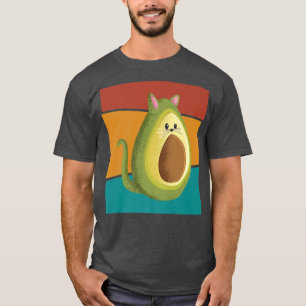 Vintage Niedliche Katze Avocado T-Shirt