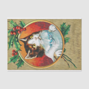 Vintage Niedliche Katze Gönnen Sie sich ein frohes Seidenpapier