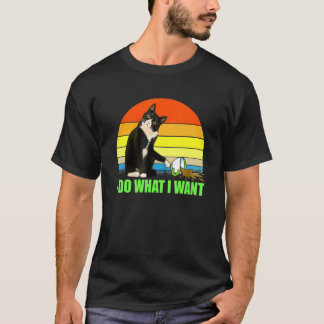 Vintage Niedliche Katze Ich tue, was ich Kaffee-Cu T-Shirt