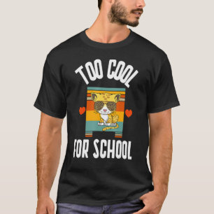 Vintage Niedliche Katze zu Cool für den Schulabsch T-Shirt