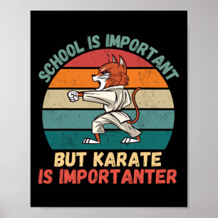 Vintage Niedliche Katzenschule ist wichtig Karate Poster