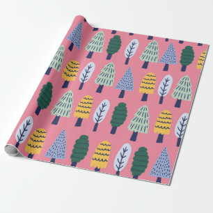 Vintage niedliche Kiefernbäume nahtlos Geschenkpapier
