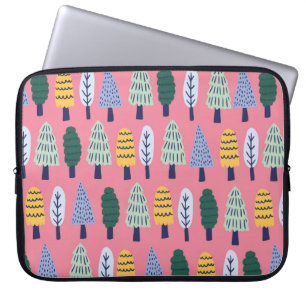 Vintage niedliche Kiefernbäume nahtlos Laptopschutzhülle