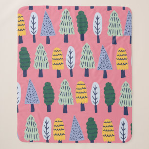 Vintage niedliche Kiefernbäume nahtlos Sherpadecke