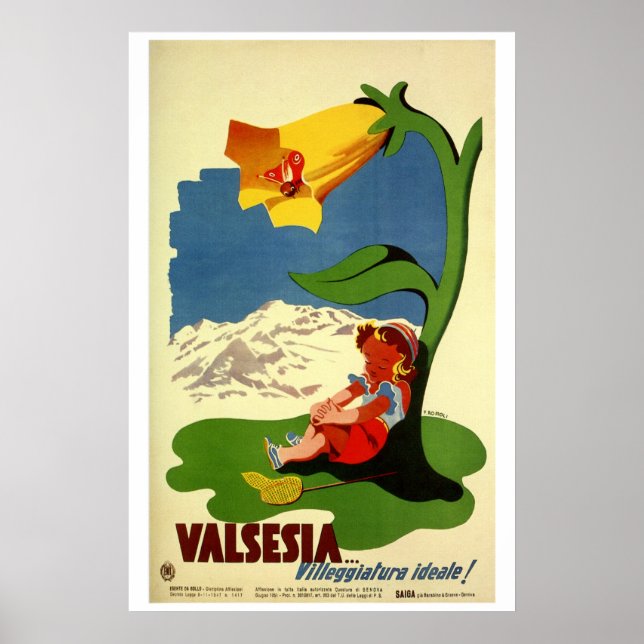 Vintage niedliche Kinder, die Italienisch anziehen Poster (Vorne)