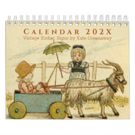 Vintage Niedliche Kinder Kate Greenaway Zodiac-Zei Kalender