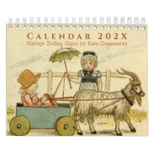 Vintage Niedliche Kinder Kate Greenaway Zodiac-Zei Kalender