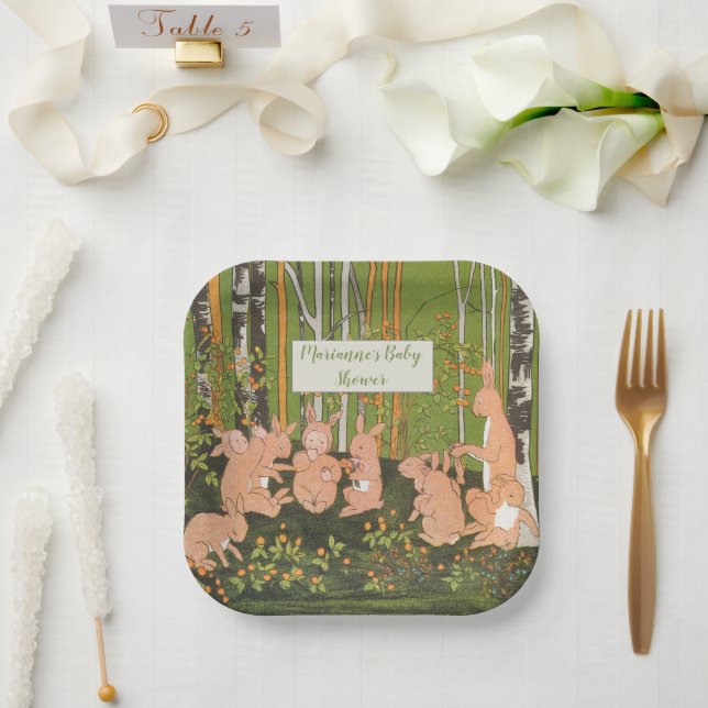 Vintage Niedliche Kinderdusche Pappteller (Hochzeit)