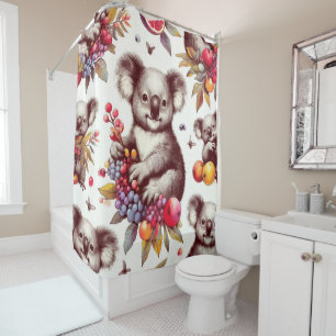 Vintage Niedliche Koala-Malerei Nahtlos Duschvorhang