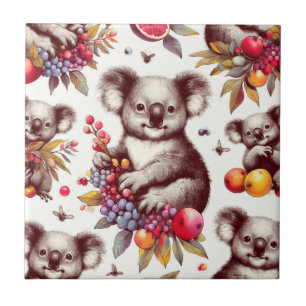 Vintage Niedliche Koala-Malerei Nahtlos Fliese