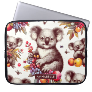 Vintage Niedliche Koala-Malerei Nahtlos Laptopschutzhülle