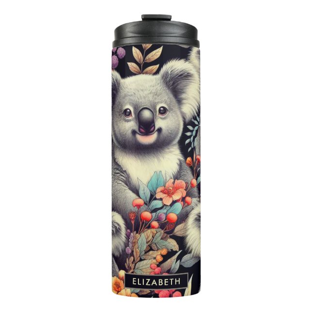Vintage Niedliche Koala-Malerei Thermosbecher (Vorderseite)