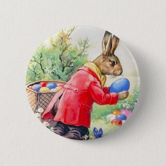 Vintage Niedliche Ostereier Button (Vorderseite)