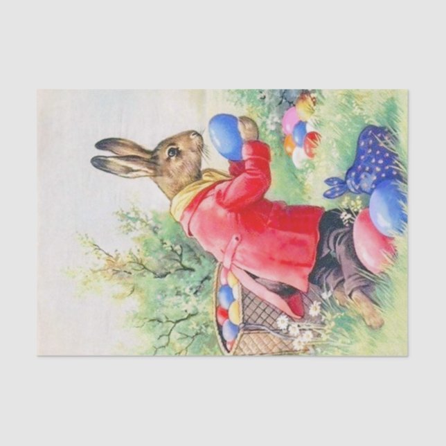 Vintage Niedliche Ostereier Seidenpapier (Vorderseite)