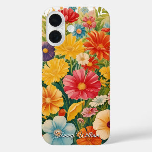 Vintage Niedliche Retro Groovy Hippie Blume iPhone 16 Hülle