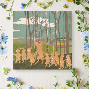 Vintage Niedliche Waldlandsonnenkarte