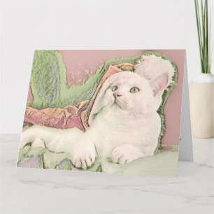 Vintage Niedliche Weihnachtskatze Karte