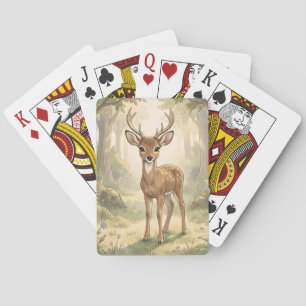 Vintage niedlicher Hirsch im Wald Spielkarten