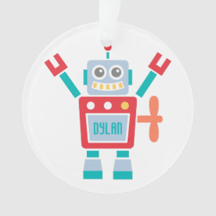 Vintage niedliches Roboterspielzeug für das Kinder Ornament