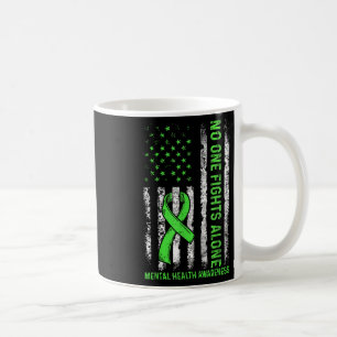 Vintage Niemand kämpft allein Mental Health Bewuss Kaffeetasse