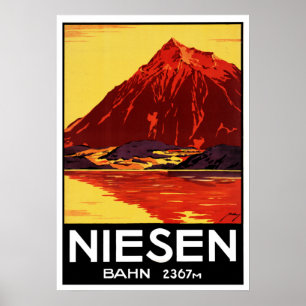 Vintage Niesen Bahn Schweiz Reisen Poster