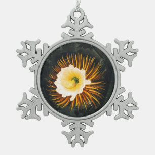 Vintage Night-Blowing Cereus Gothic-Kunst Schneeflocken Zinn-Ornament