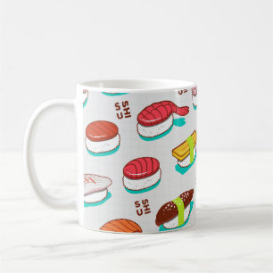 Vintage-Nigiri-Sushi, Doodle-Muster Kaffeetasse