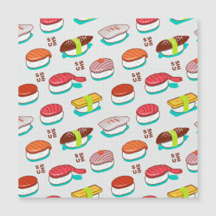Vintage-Nigiri-Sushi, Doodle-Muster Magnetkarte