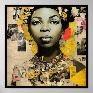 vintage nina collage deco 2 poster