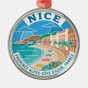 Vintage Nizza Frankreich Ornament Aus Metall