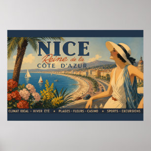 Vintage Nizza Reine Côte d'Azur Poster