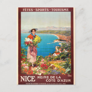 Vintage Nizza Reine Côte d'Azur Postkarte