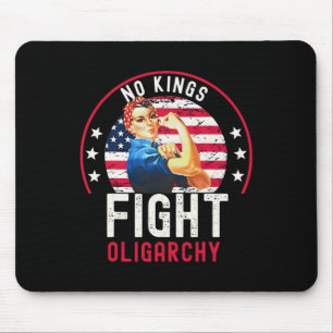 Vintage No Kings bekämpfen Oligarchie Frau Mädchen Mousepad