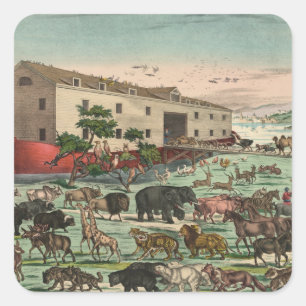 Vintage Noah Quadratischer Aufkleber