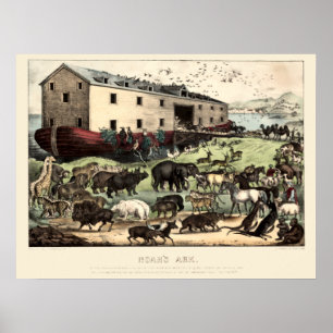 Vintage Noah's Ark von Currier & Ives Poster