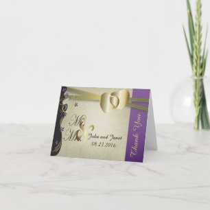 Vintage noble Farbamethyst-Blumen Dankeskarte