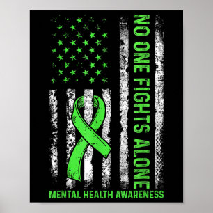 Vintage Nobody Fights Alone Psychische Gesundheit Poster