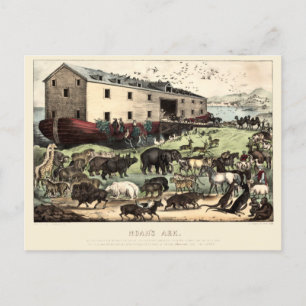 Vintage-Nochas Arche von Currier & Ives Poster Postkarte
