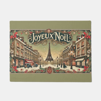 Vintage Noël in Paris Fußmatte