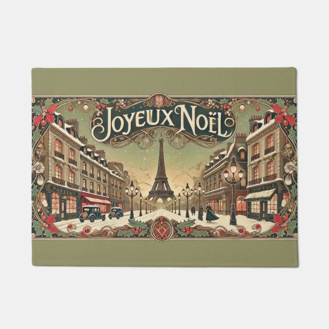 Vintage Noël in Paris  Fußmatte (Vorderseite)