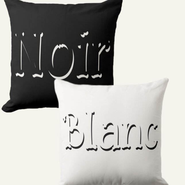Vintage Noir & Blanc Script black & white Kissen (Von Creator hochgeladen)