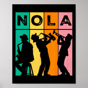 Vintage Nola New Orleans Mardi Gras Musik Karneval Poster