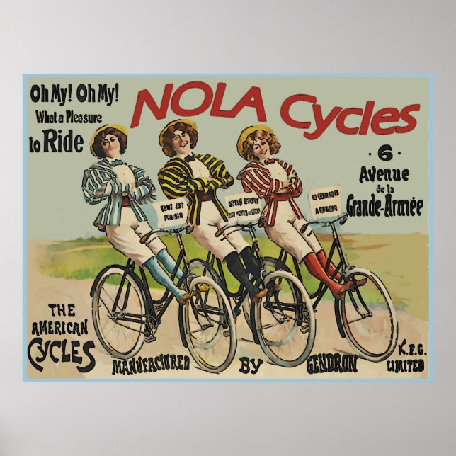 Vintage NOLA Zyklen Ad Poster (Vorne)
