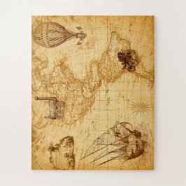 Vintage Nord- und Südamerika-Karte  Puzzle