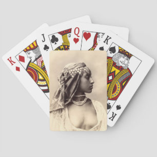 Vintage nordafrikanische Frau Spielkarten