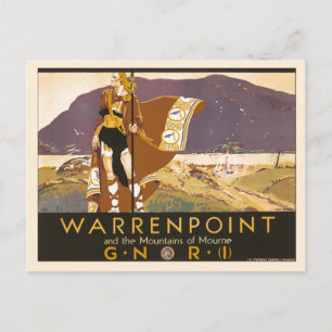 Vintage Nordirland Warrenpoint-Werbung Postkarte