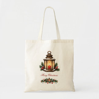 Vintage-Nordische-Weihnachtslaterne-Evergreen-Girl Tragetasche