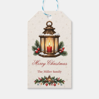 Vintage nordische Weihnachtslaterne Immergrüner Kr Geschenkanhänger